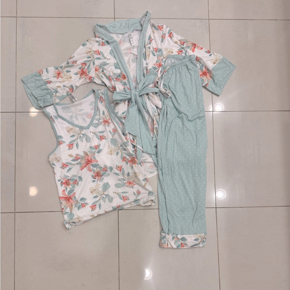 Flora Nikrooz 3 Piece Pastel Floral Pajama Set